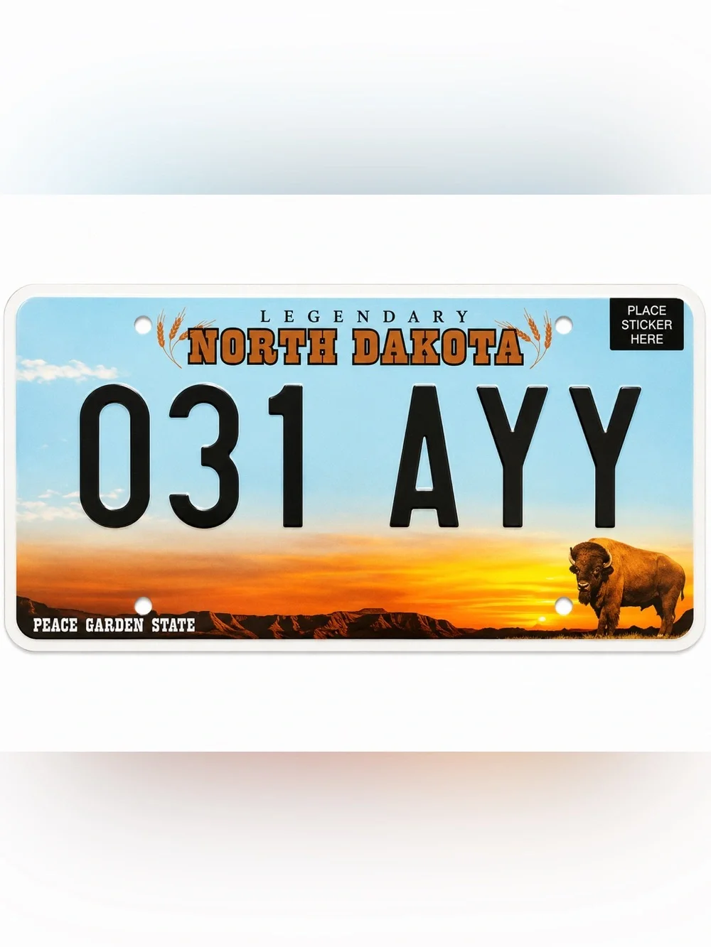 North Dakota Legendary Peace Garden State License Plate